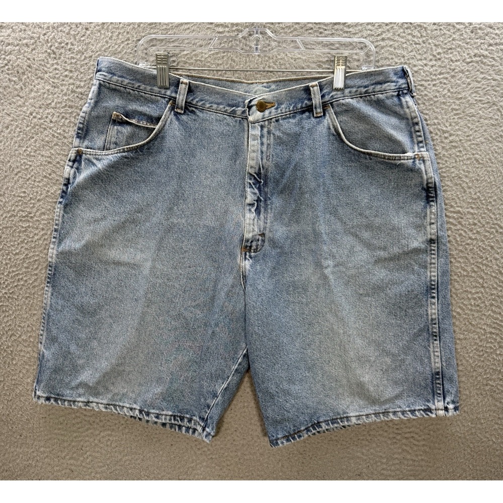 Wrangler Shorts Mens 38 Blue Denim Relaxed Fit Jorts Workwear Grunge Skater Y2K